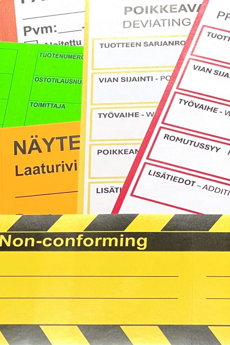 Paperitarra Tarra-Tac, laadunvalvontatarra, neontarra